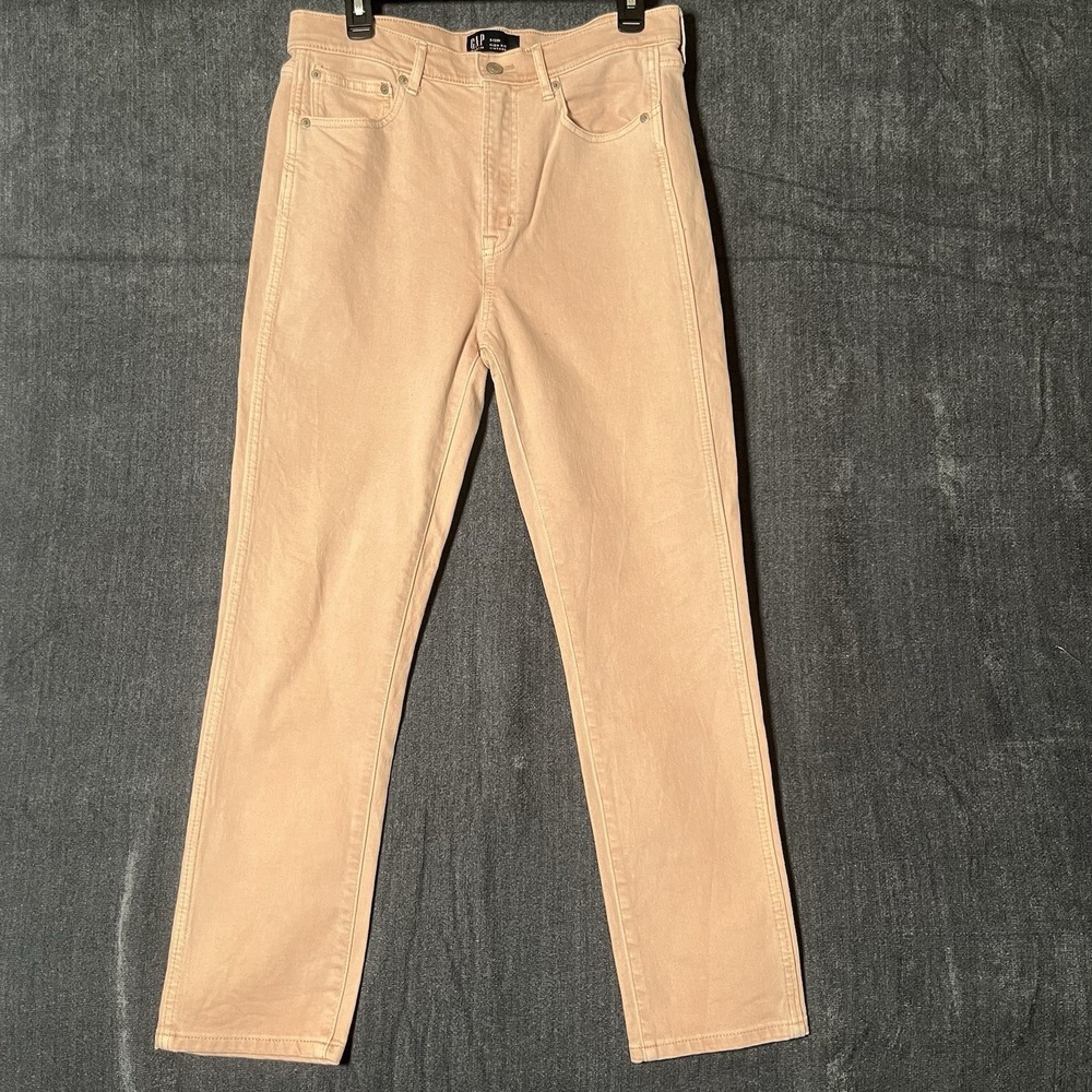 Gap Vintage Slim Jeans Size 8 29R Womens High Rise Peach Pink Salmon Denim